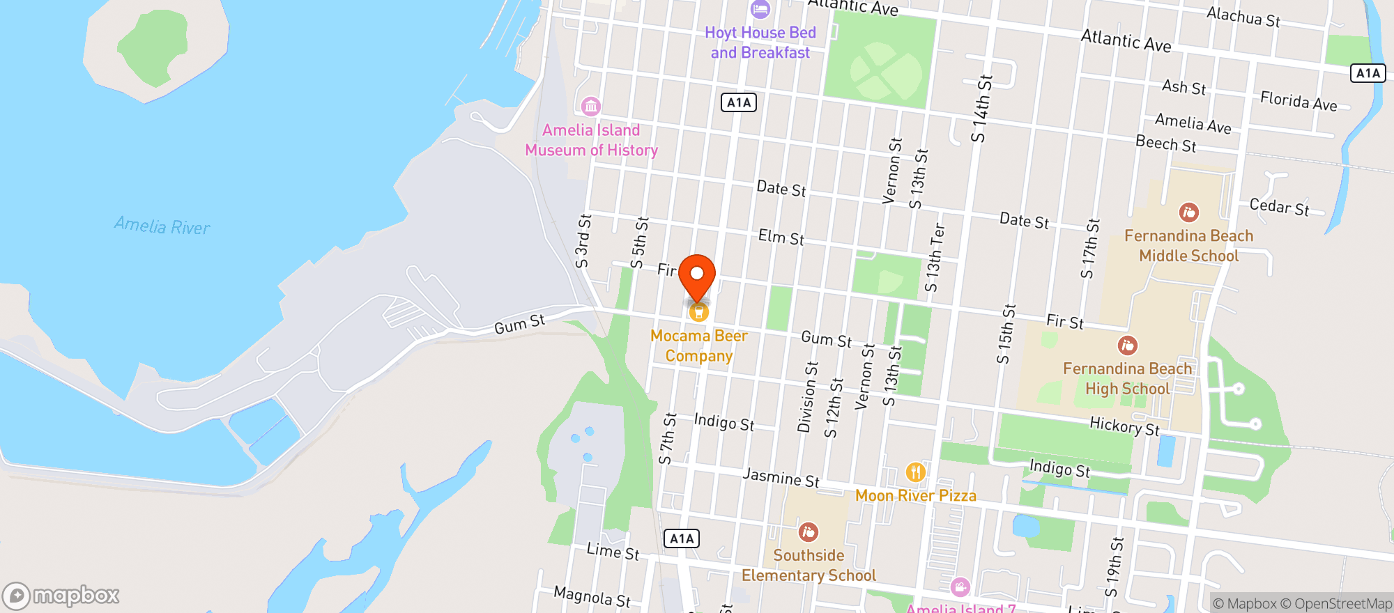 Map showing Mocama Beer Company