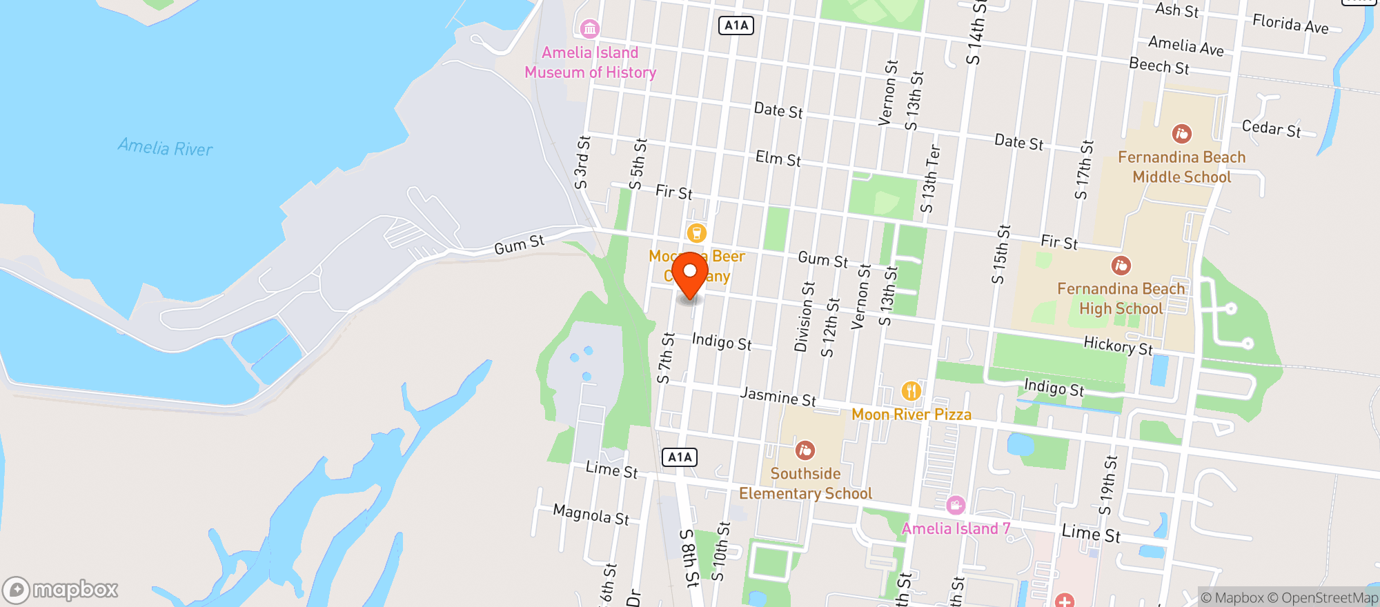 Map showing Redbones Dog Bakery & Bar