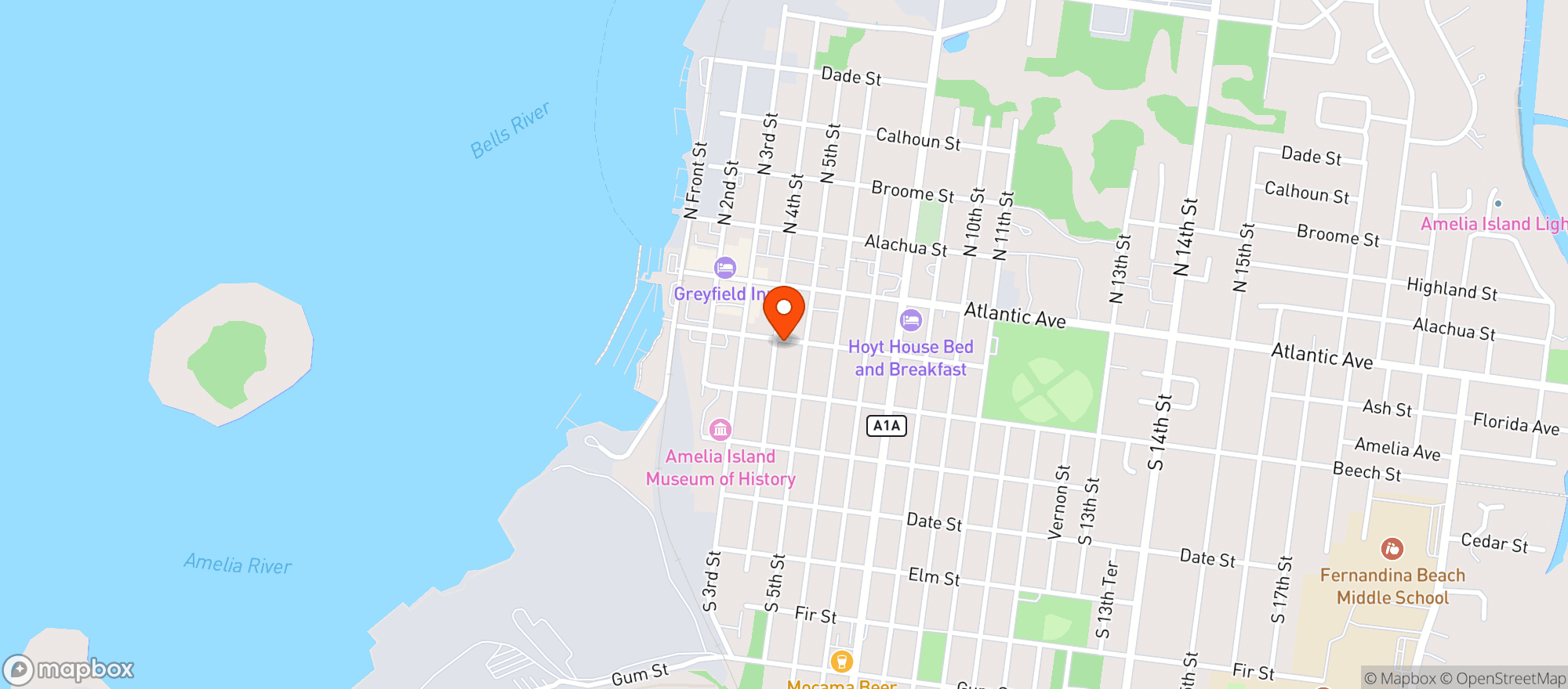 Map showing Ash Street Cigar Parlor