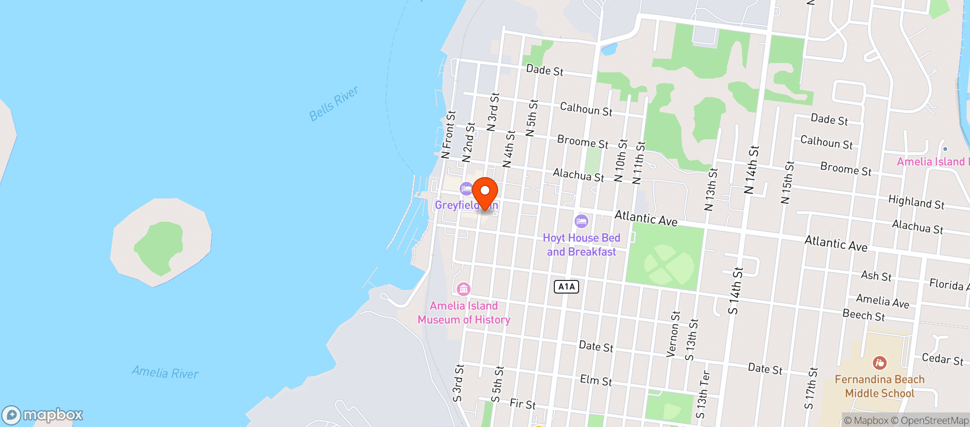 Map showing Green Turtle Tavern