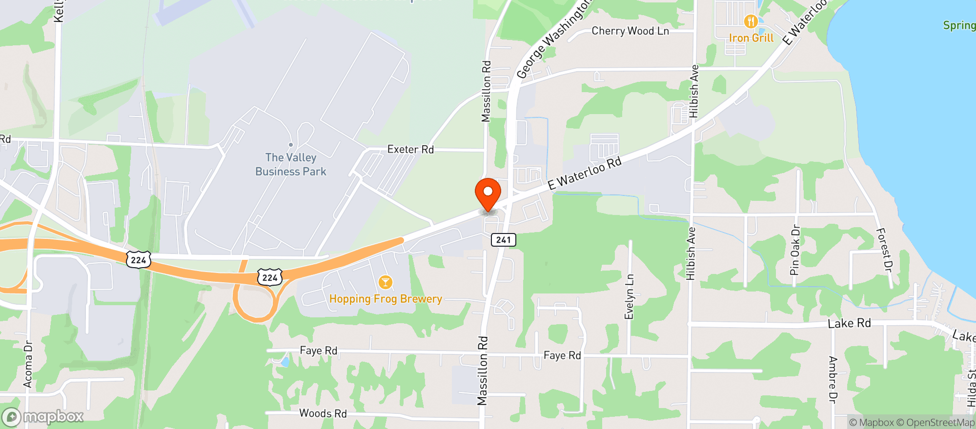 Map showing Mapco 350982 Akron