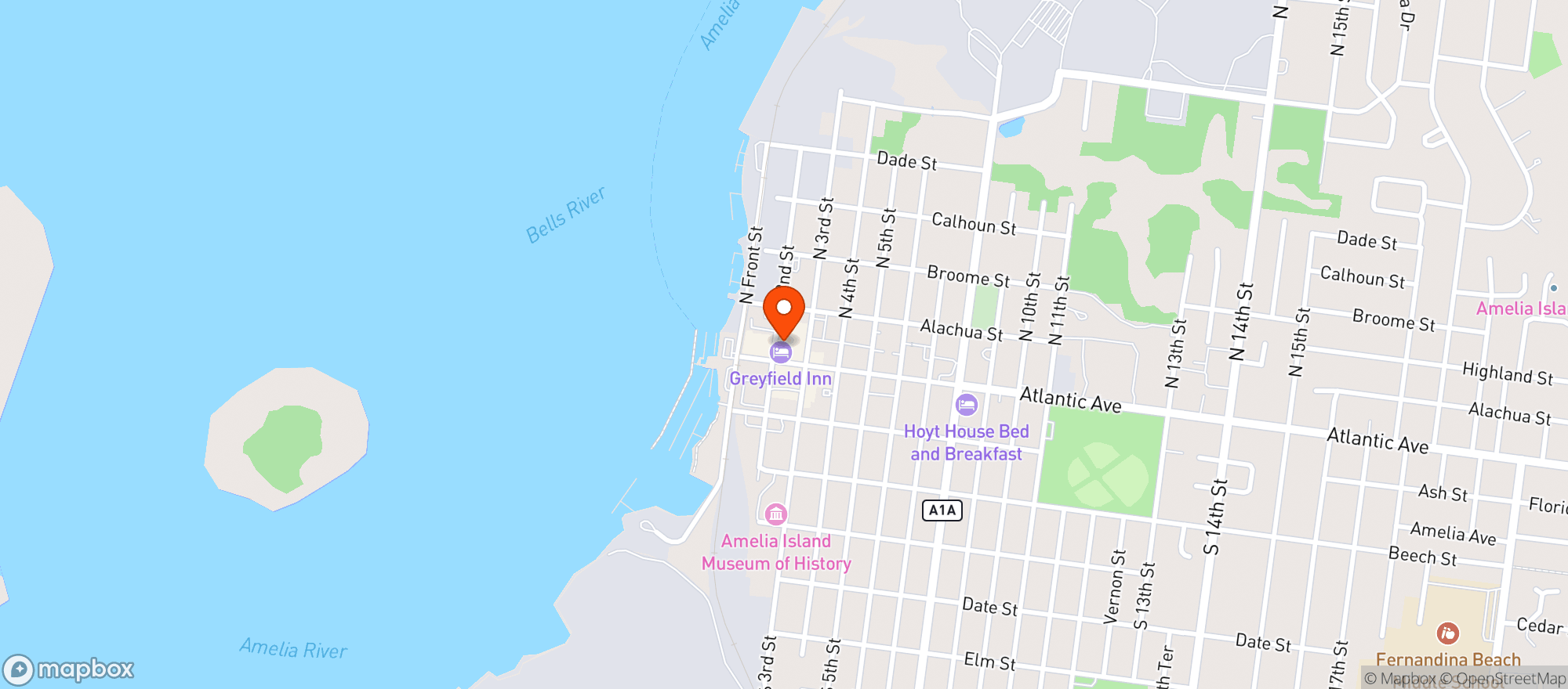 Map showing Tigre Island Room