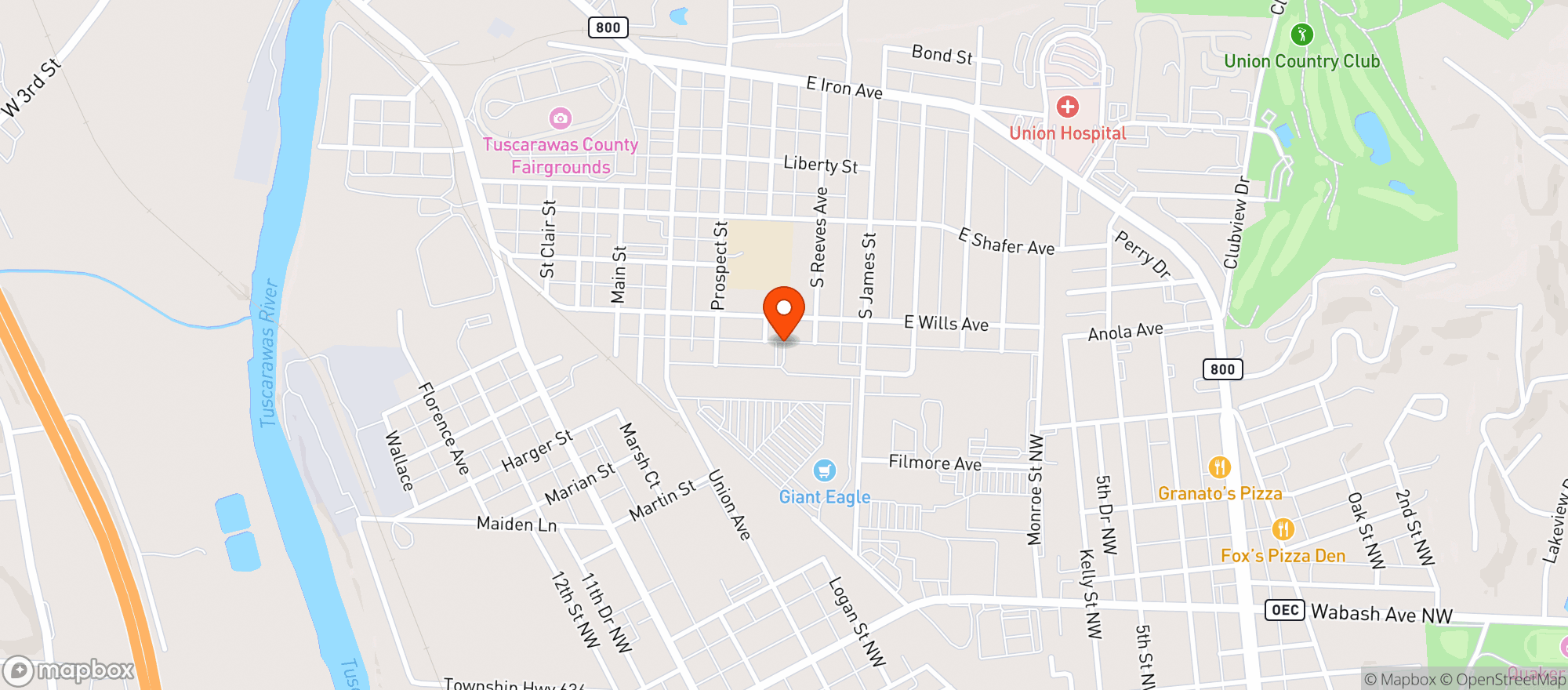 Map showing Giant Eagle