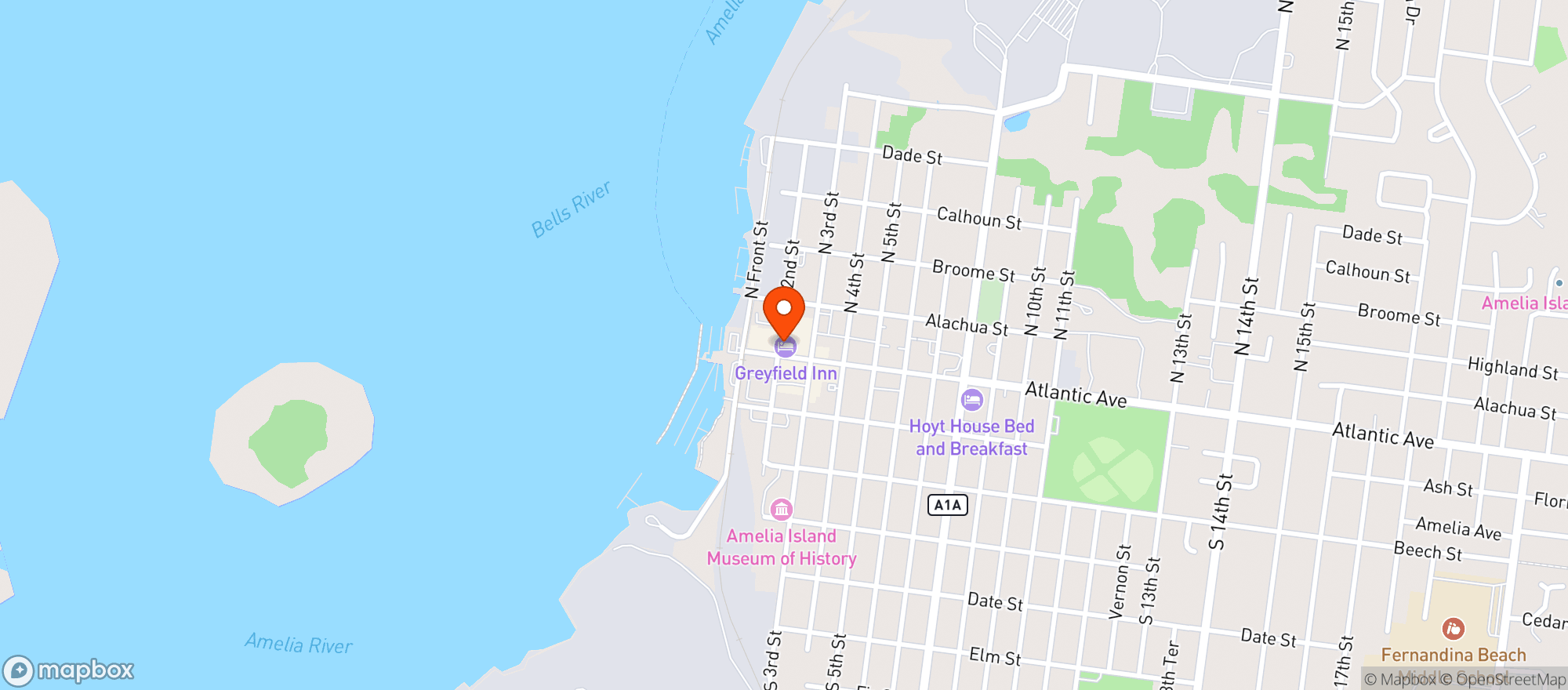 Map showing Greyfield Inn
