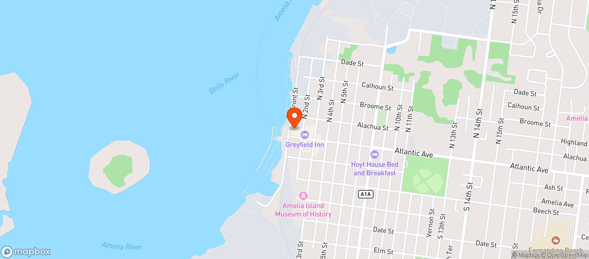 Map showing Salty Pelican Bar & Grill