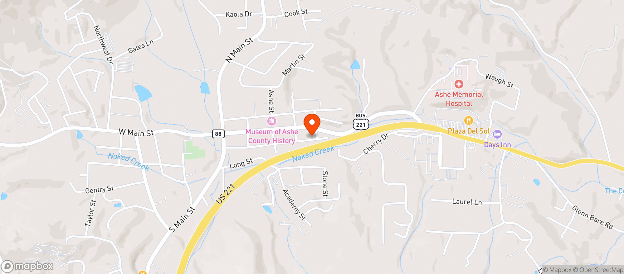 Map showing Sisters On Main