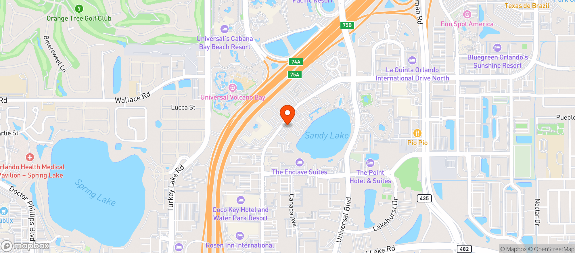 Map showing Cafe Mineiro Orlando