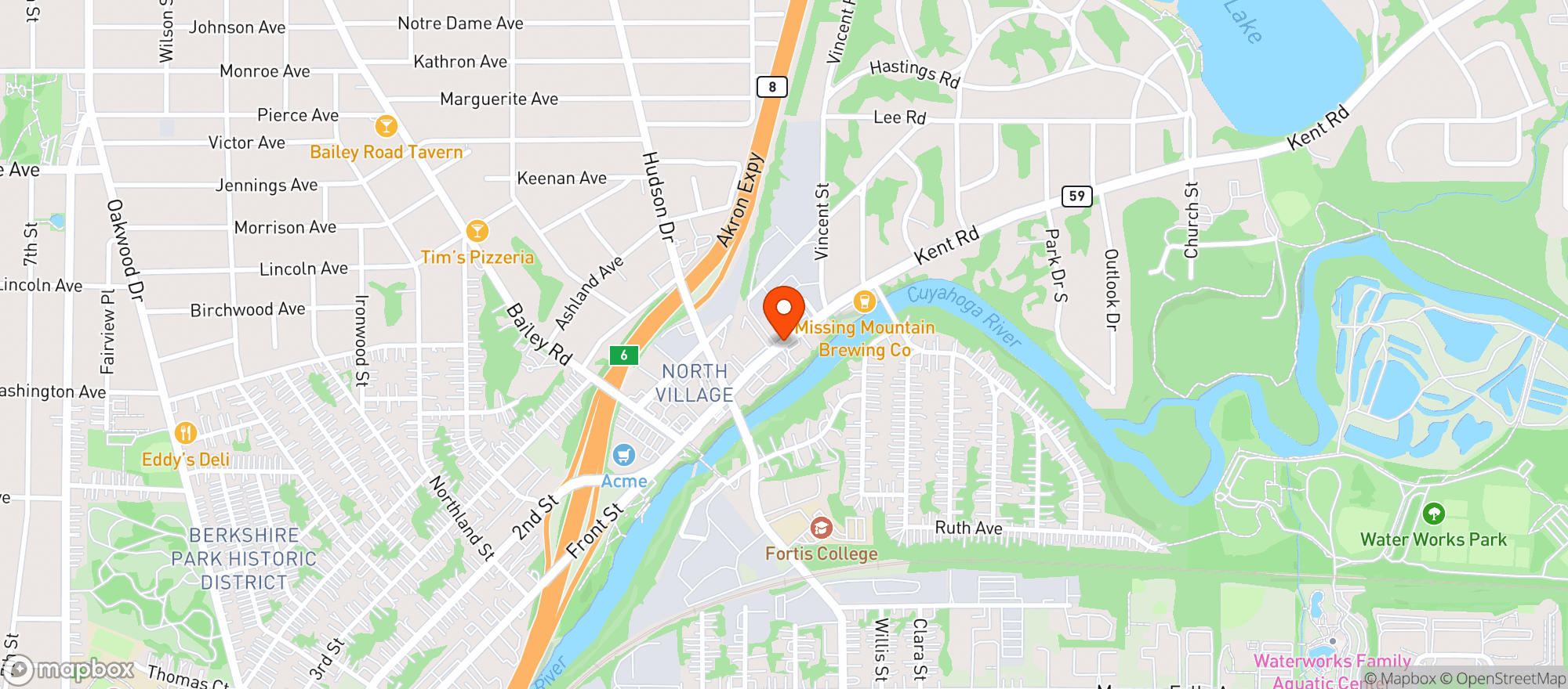 Map showing Chelseas On The River