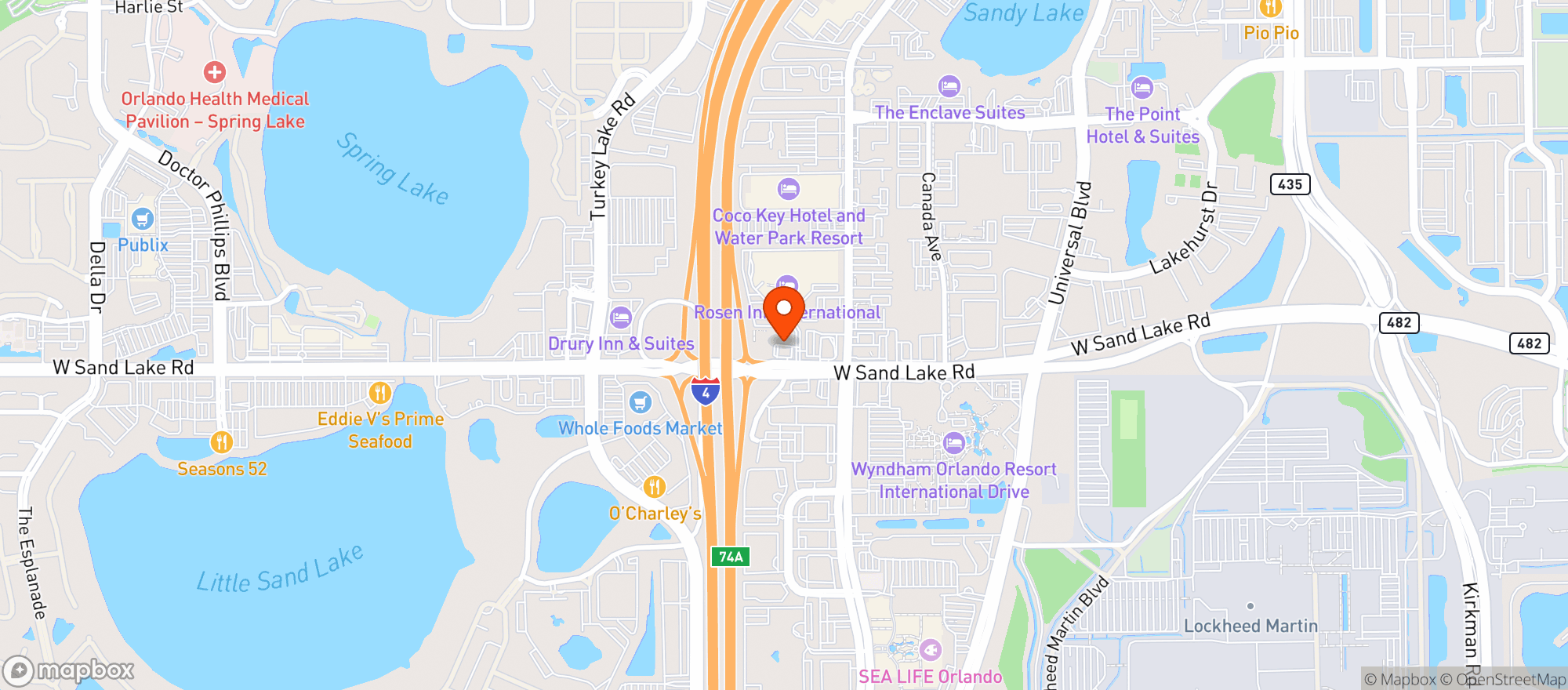 Map showing CIRCLE K (6941 W SAND LAKE RD)