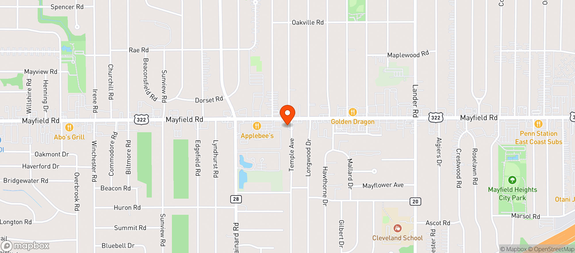 Map showing Mayland Beverage