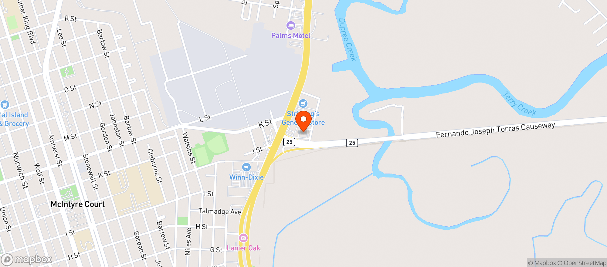 Map showing Walgreens #A216 (Blk)