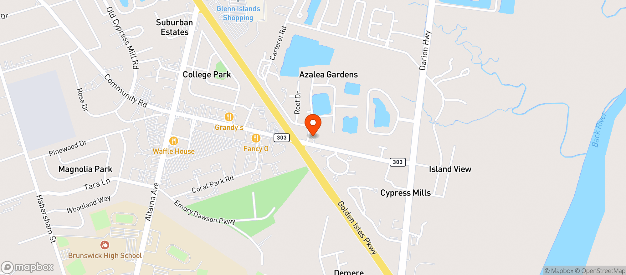 Map showing Shell Food Mart (Blk)