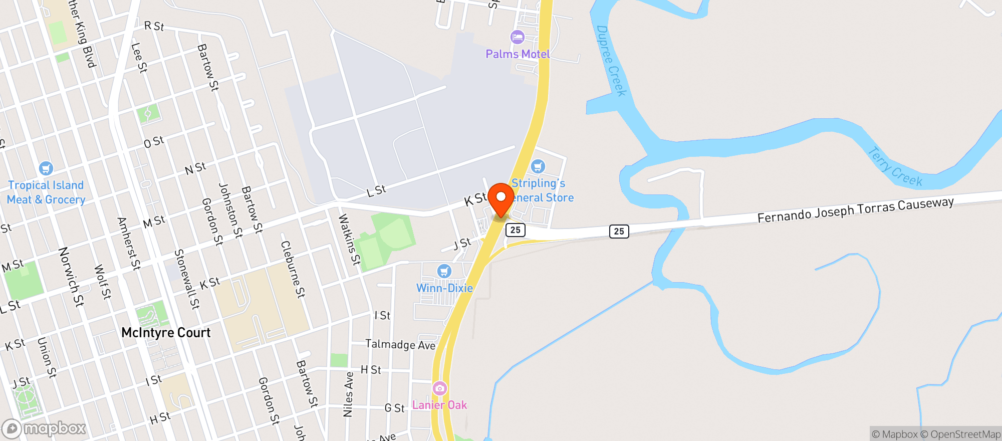 Map showing PARKERS EXPRESS #212