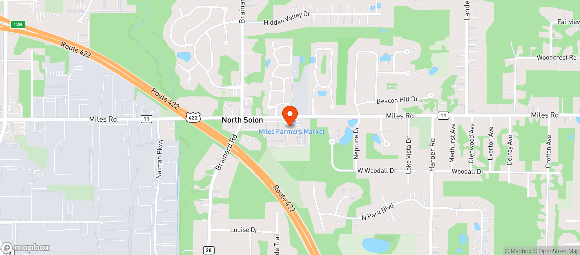 Map showing Miles Farmers Market Inc