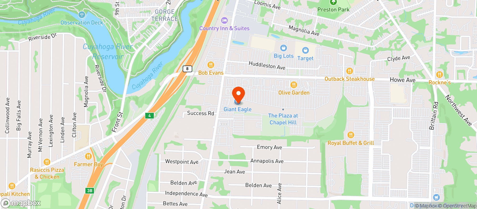 Map showing Giant Eagle