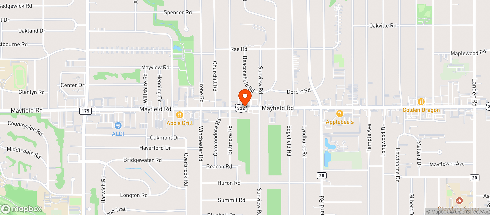 Map showing Buffalo Wild Wings Grill & Bar