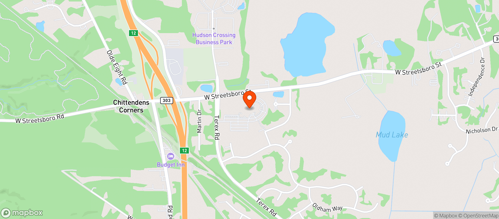 Map showing Christ Community Chapel - Hudson Campus