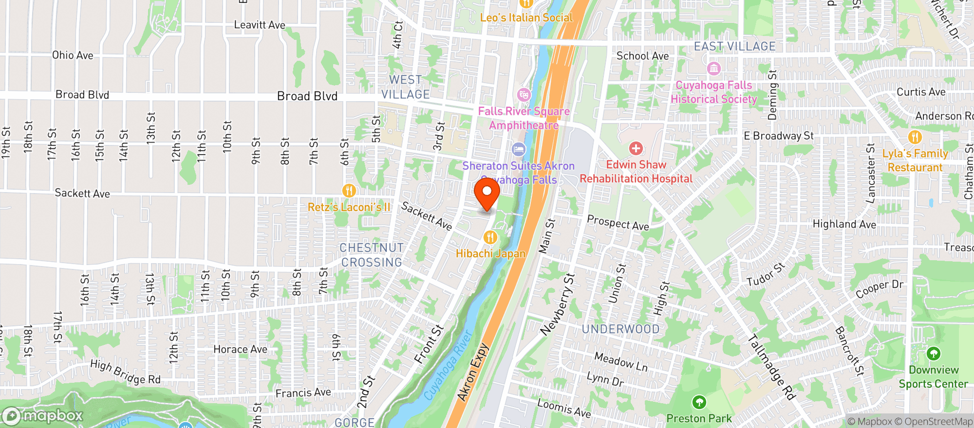 Map showing Tiki Underground