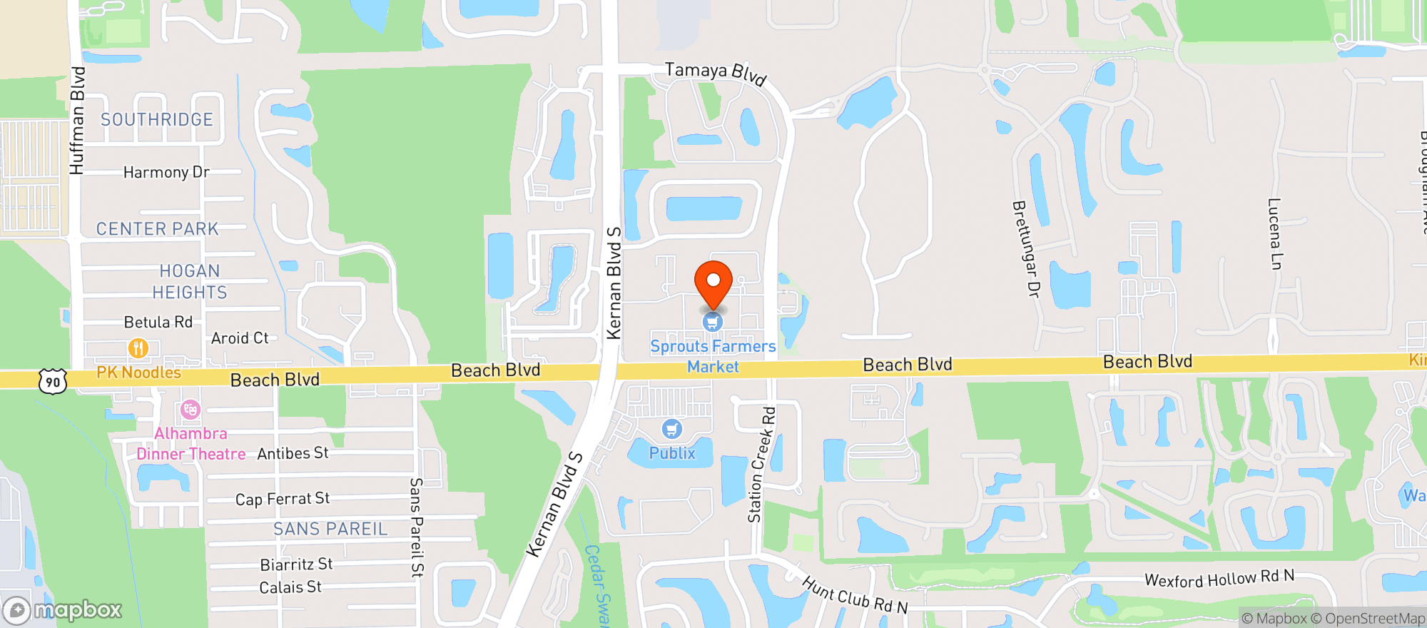 Map showing SPROUTS - JACKSONVILLE