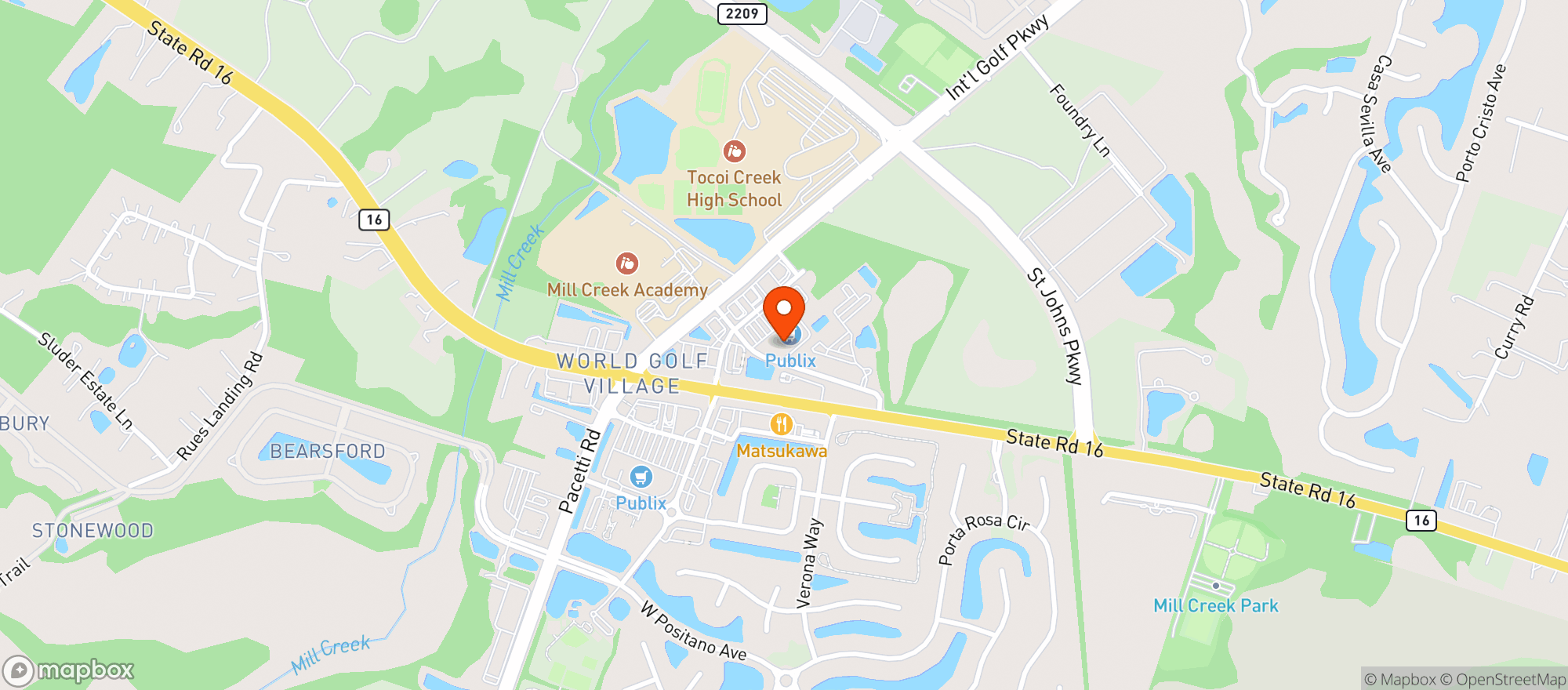 Map showing Publix