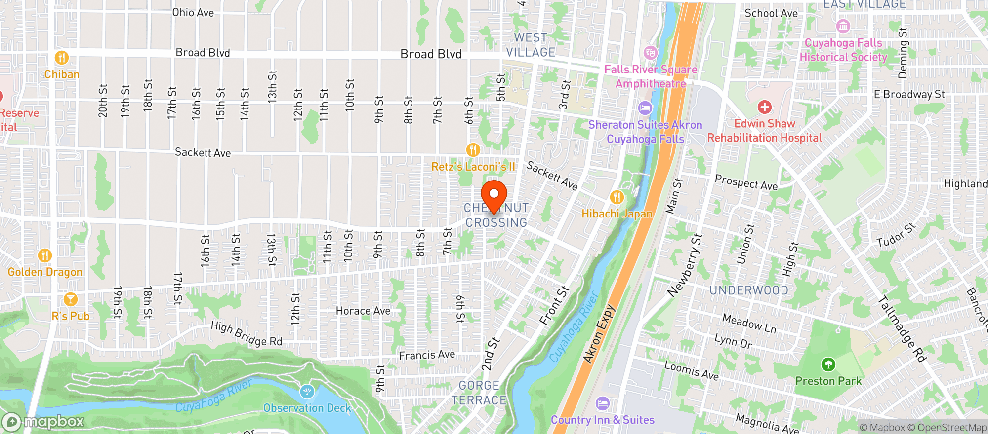 Map showing Boulevard Tavern
