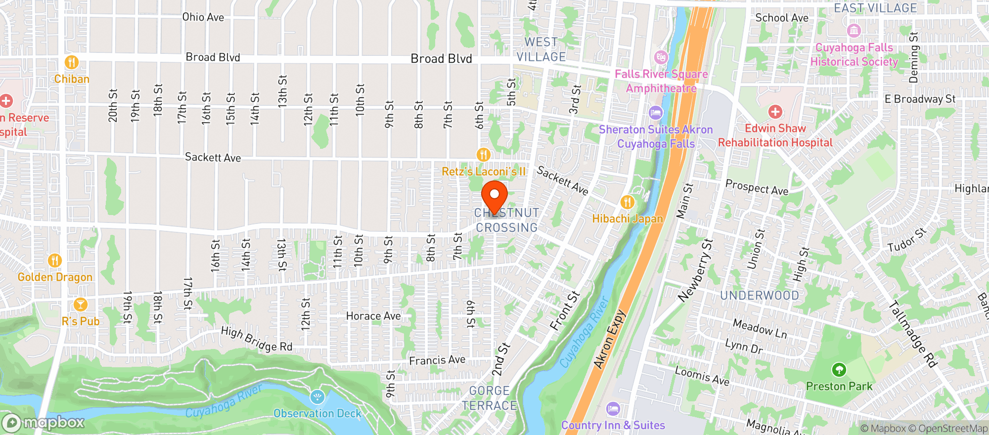 Map showing Chestnut Beer Garden