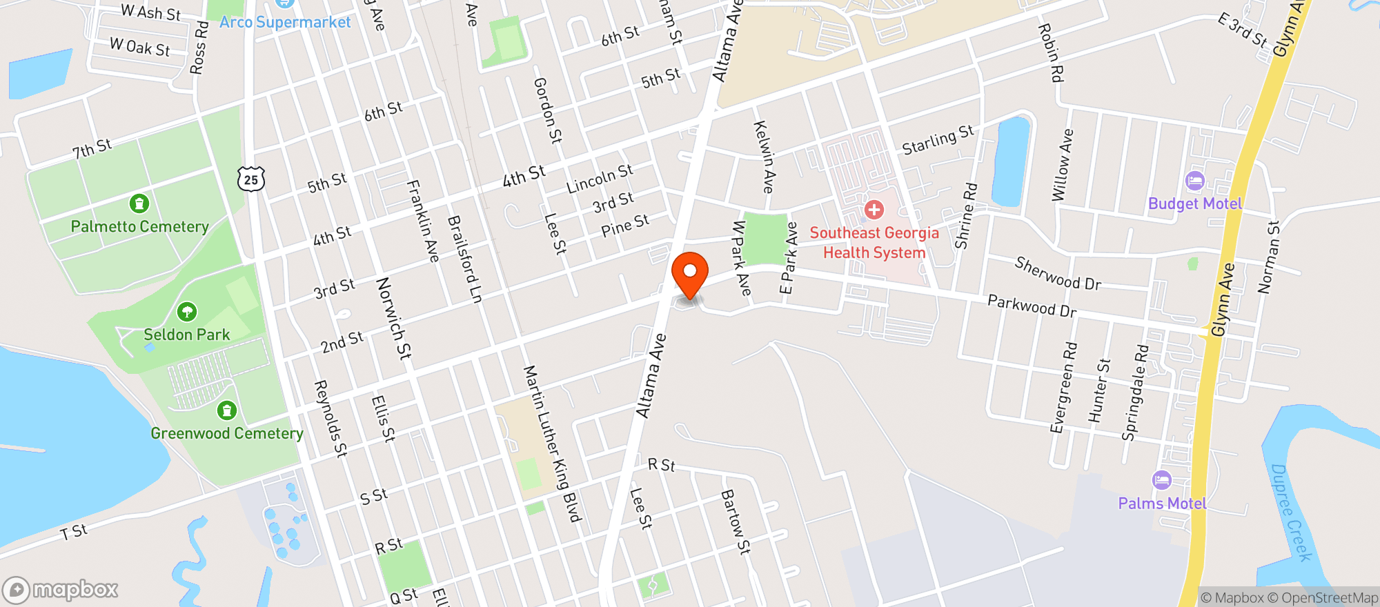 Map showing FINE FOOD MART TOBACCO & VAPE