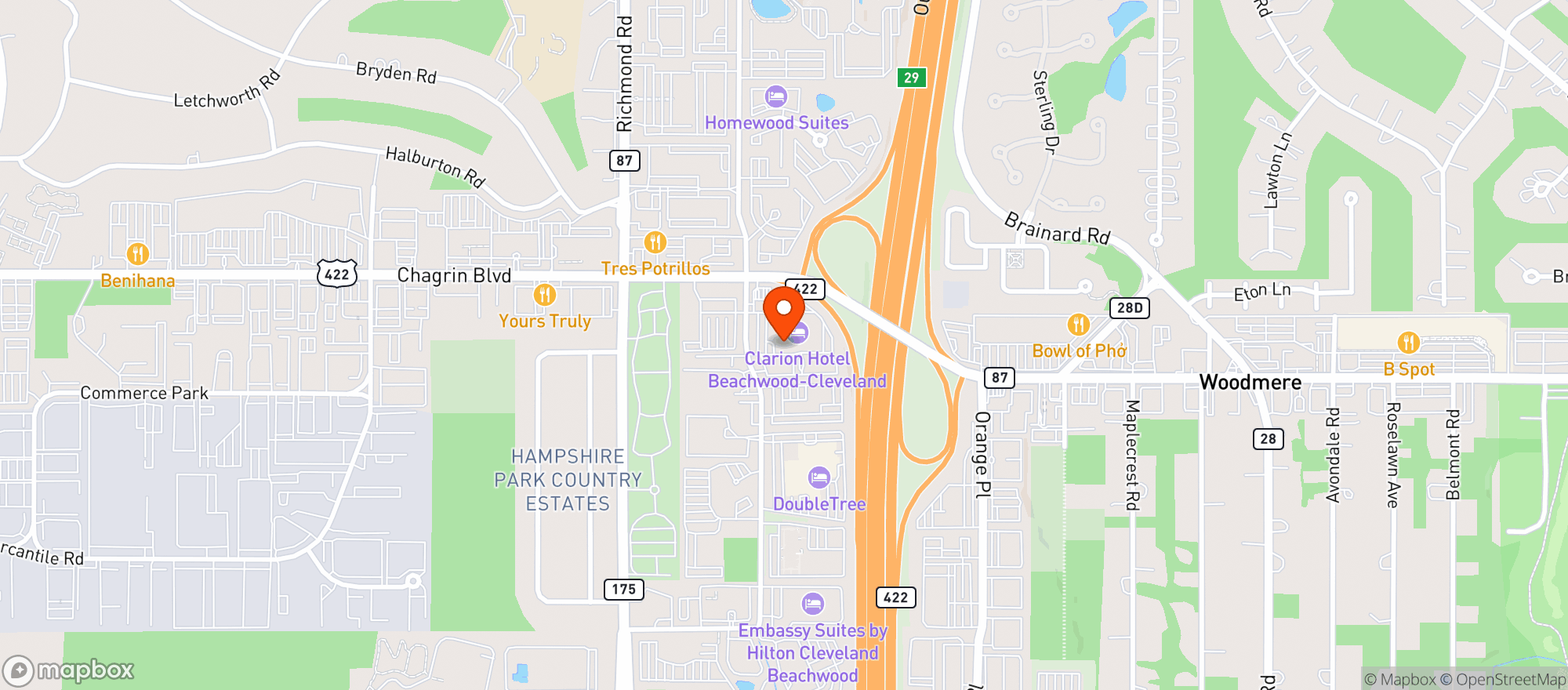 Map showing Hotel Indigo