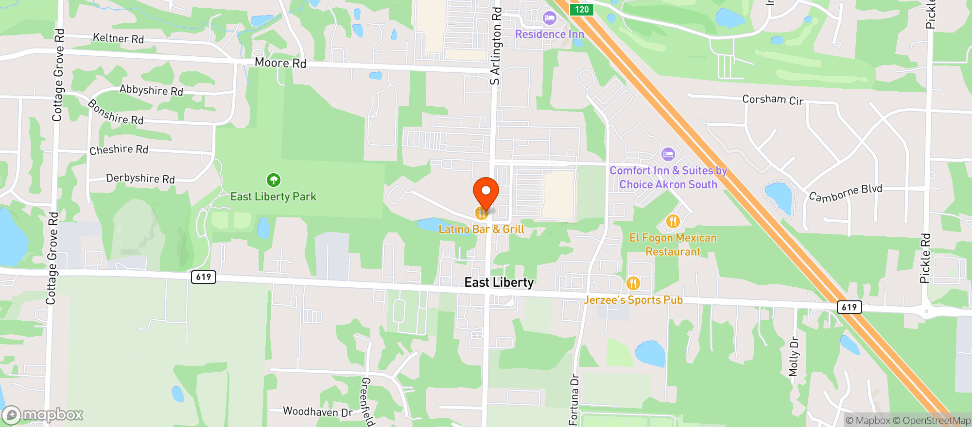 Map showing Latino Bar & Grill