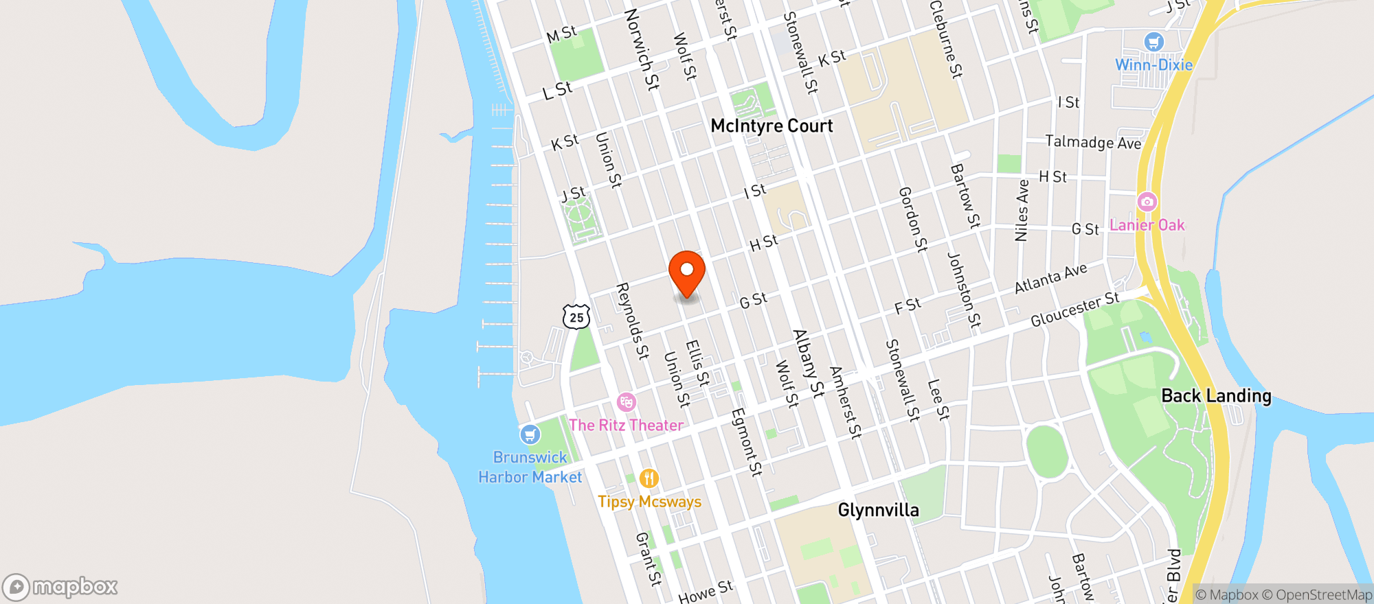 Map showing HOOTENANNYS BWK LLC