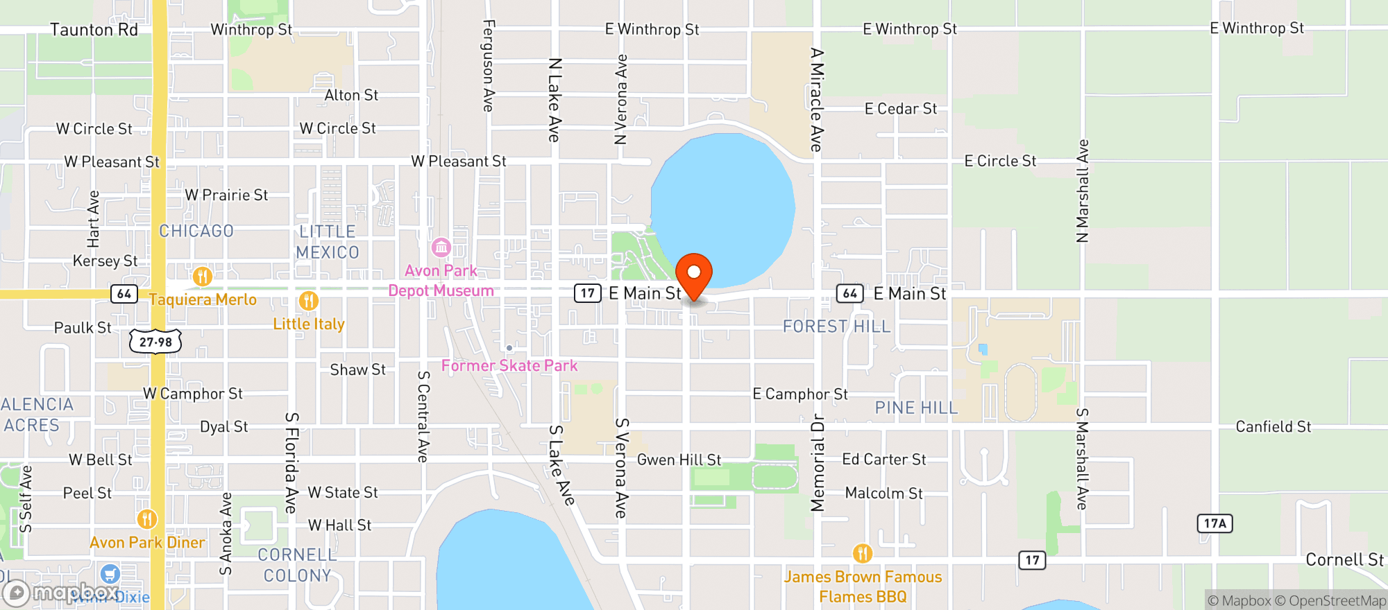 Map showing Old Hendrick Corner