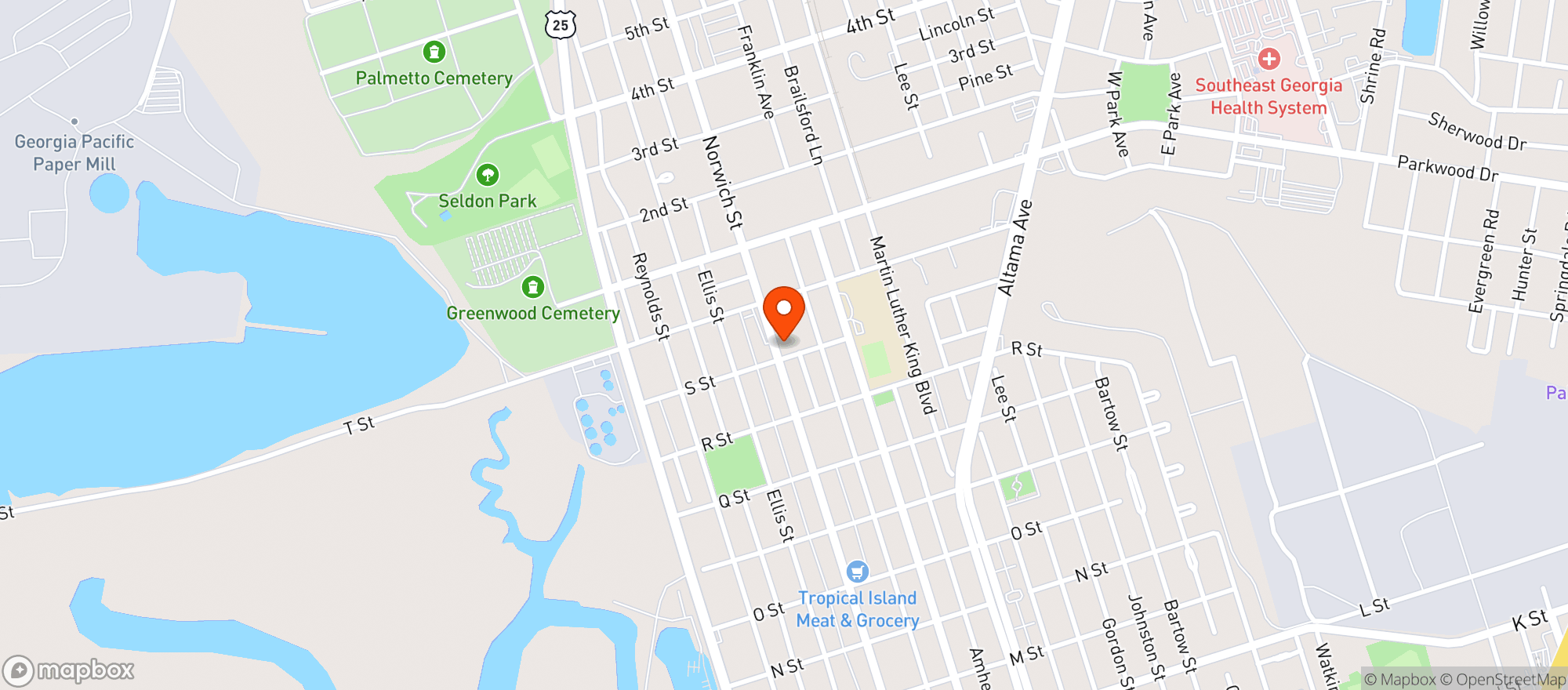 Map showing SNAP MINI MART