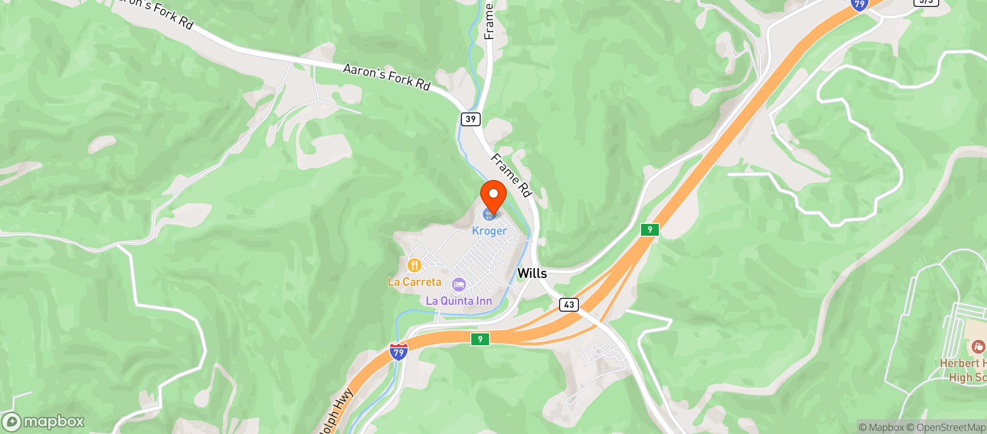 Map showing Kroger