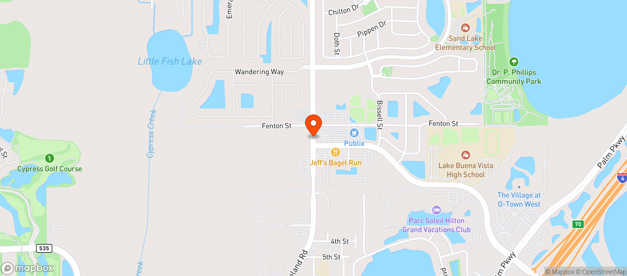 Map showing Publix Super Market