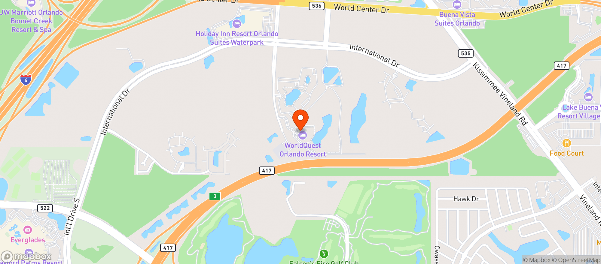 Map showing Worldquest Resort