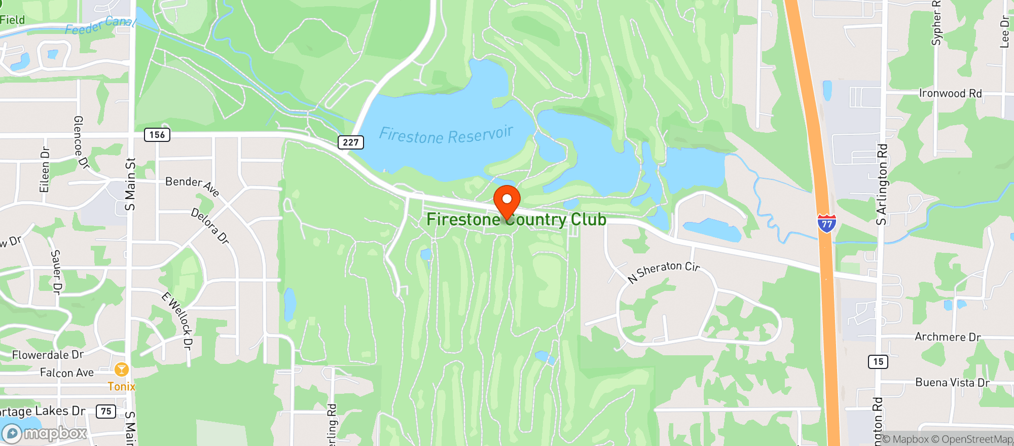 Map showing Firestone Country Club