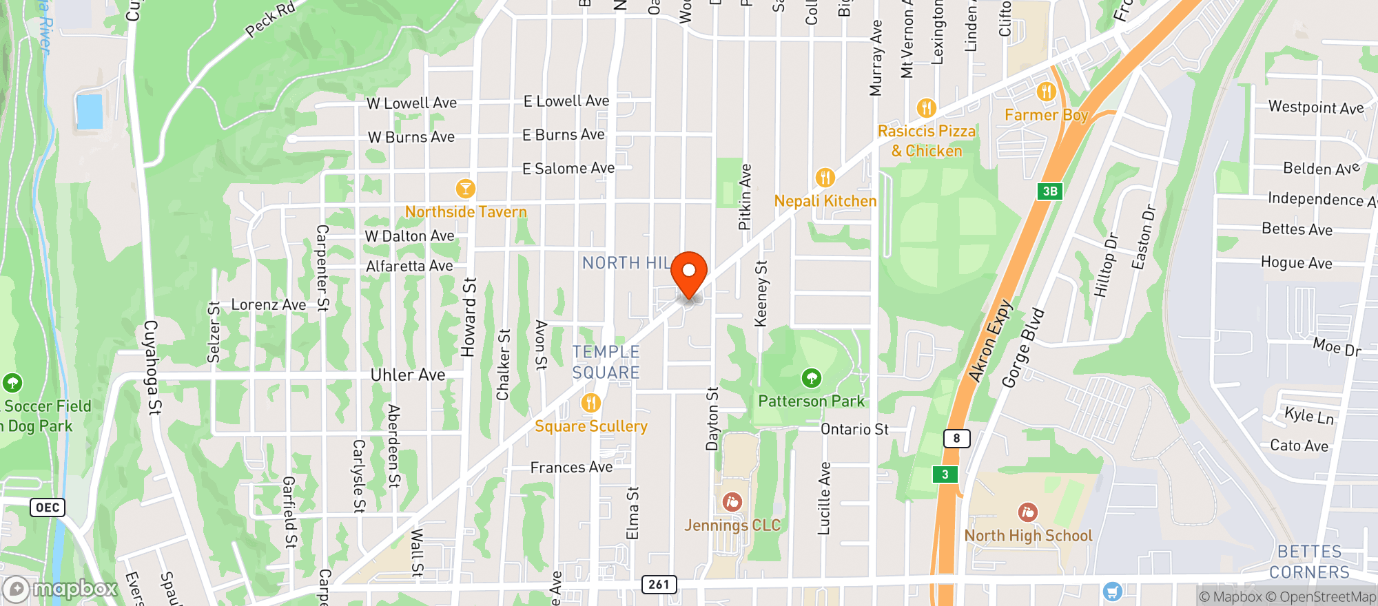 Map showing Falls Convenience