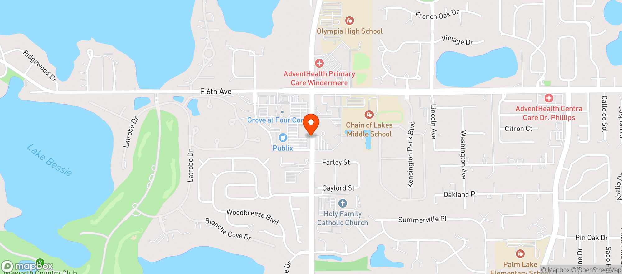 Map showing Publix Super Market