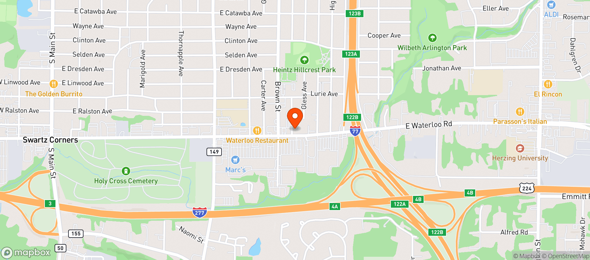 Map showing Hyde Out