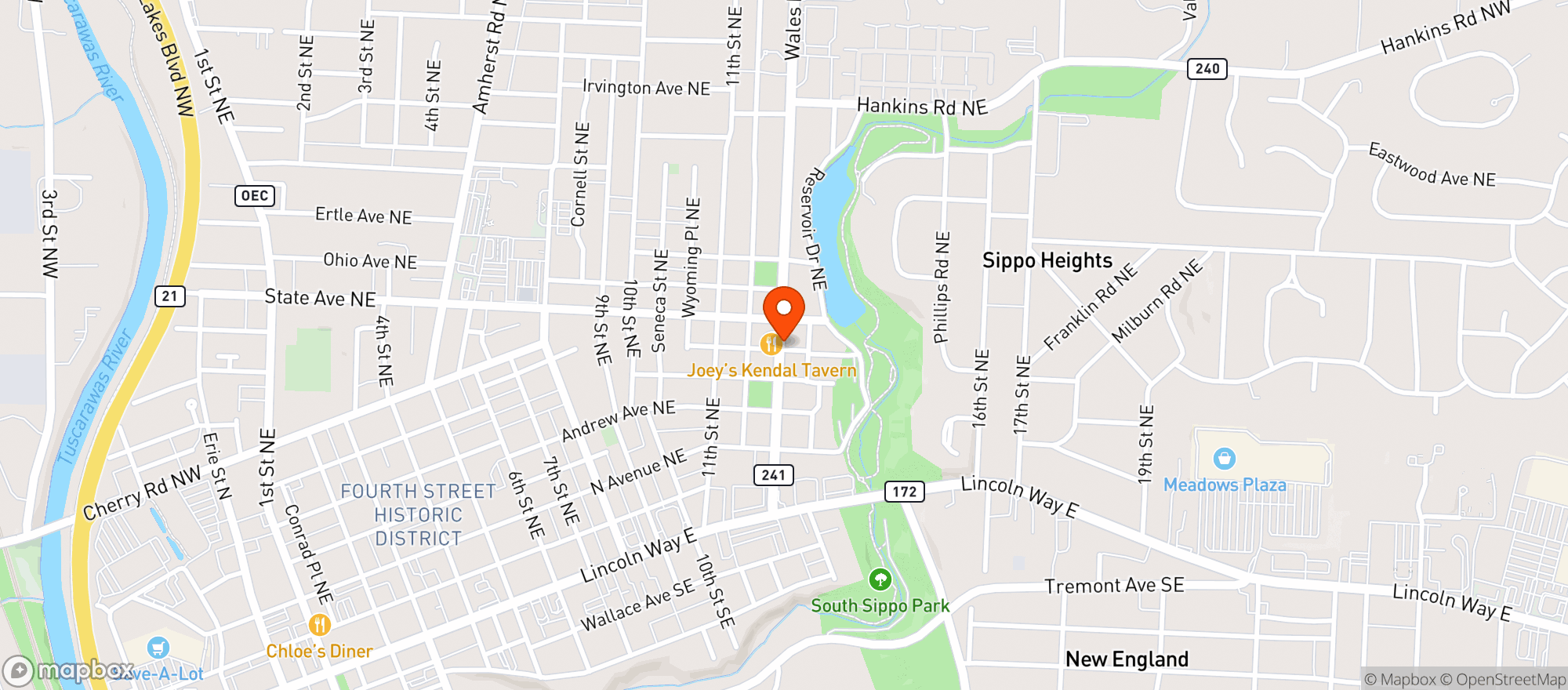 Map showing R & J Marathon 1