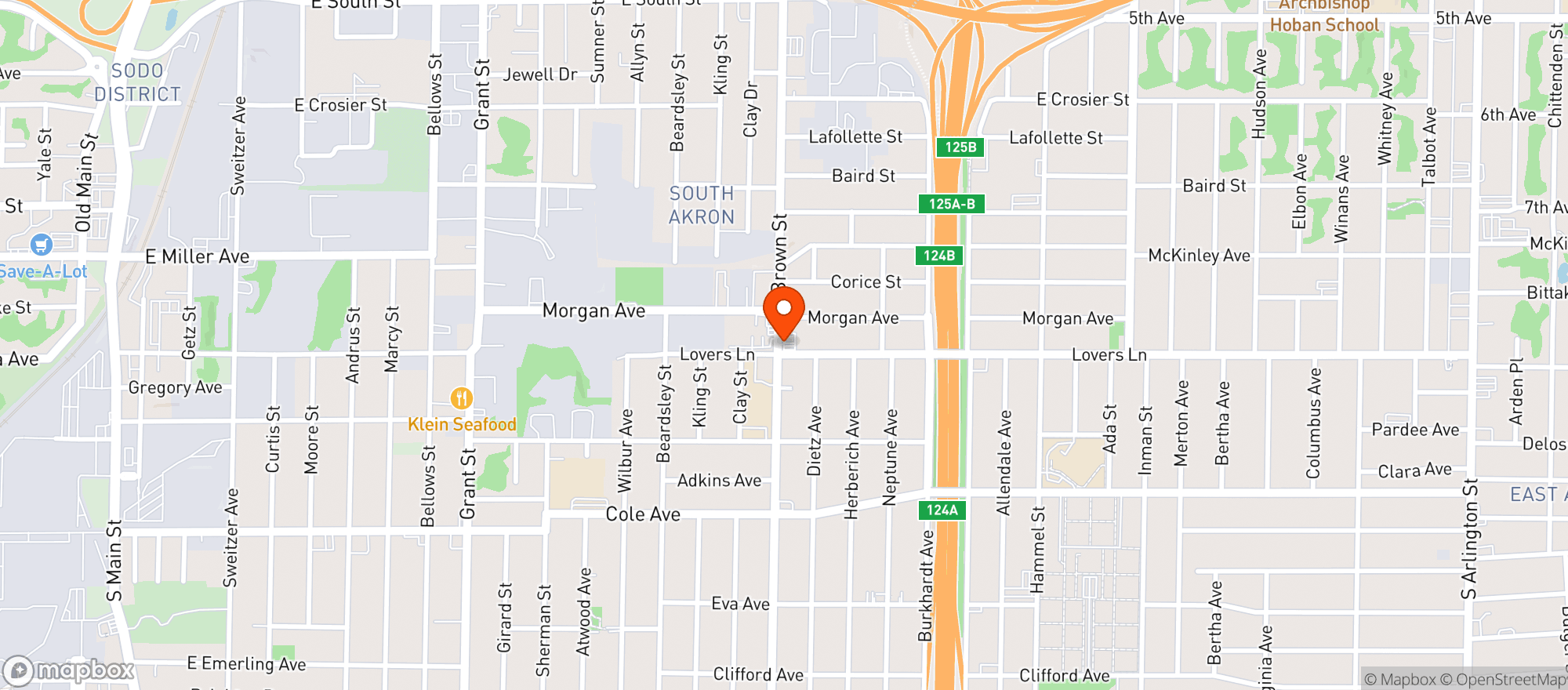 Map showing Mapco 351932 Akron