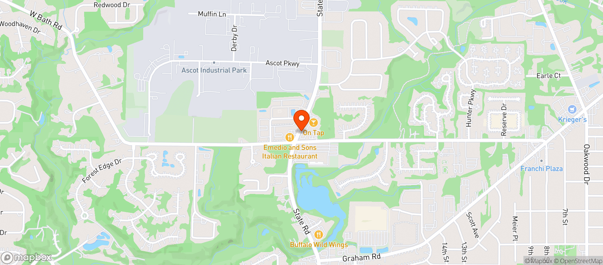 Map showing Uptown Deli (Cuyahoga Falls)