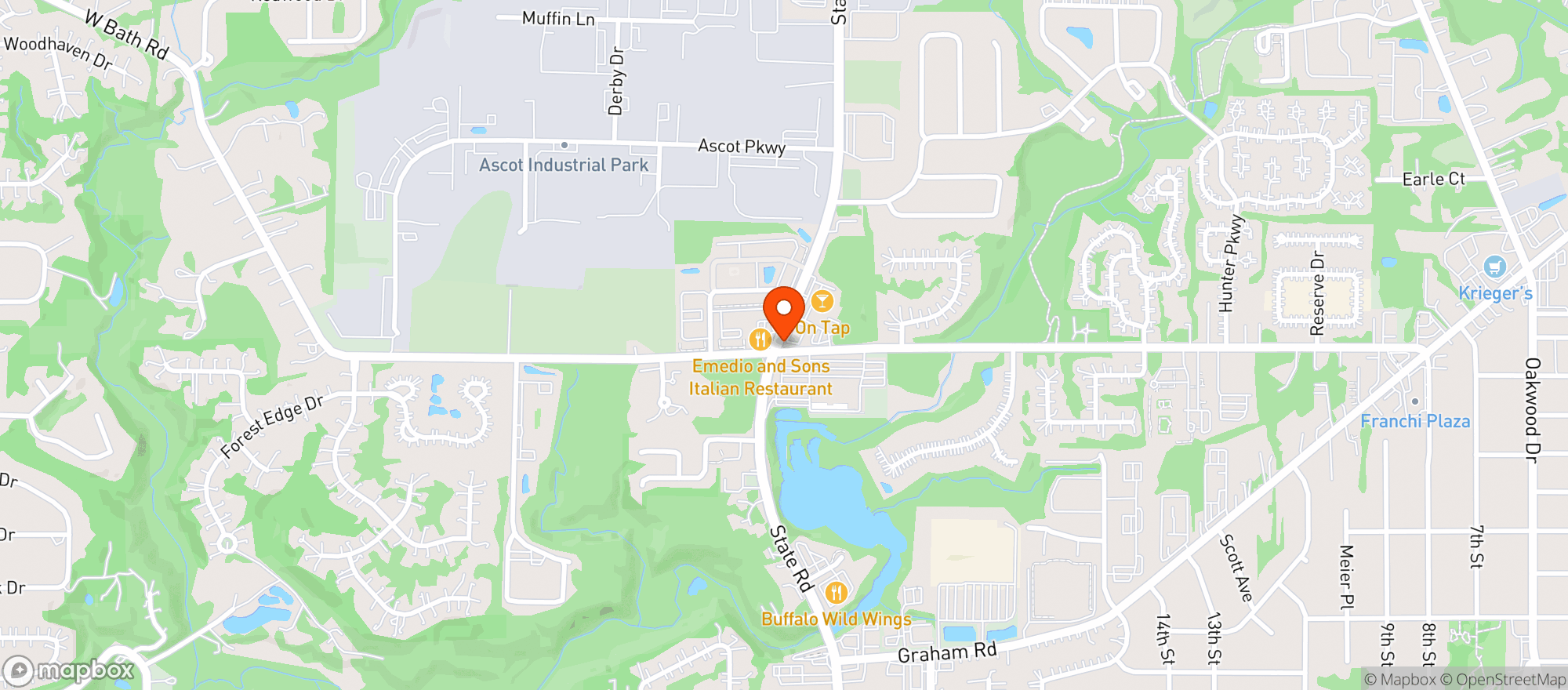 Map showing Uptown Deli
