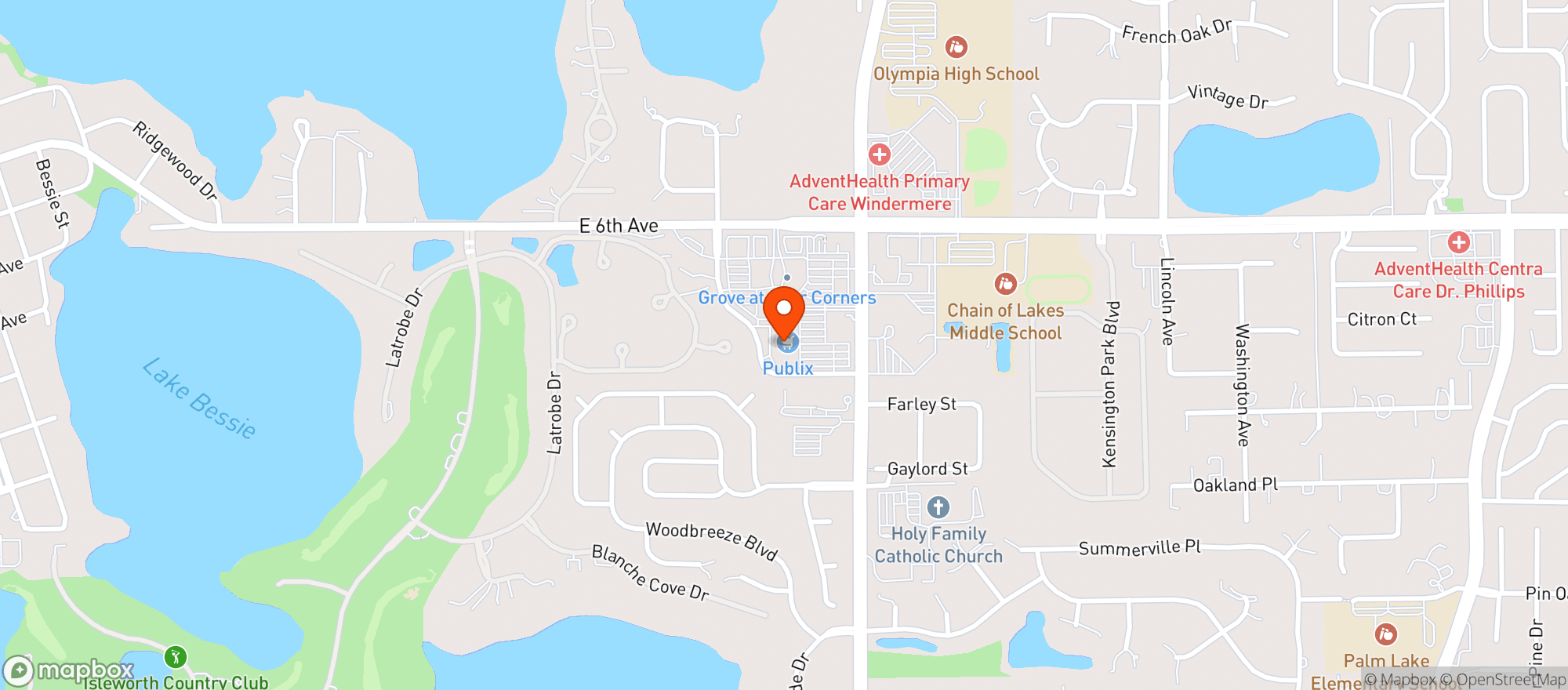Map showing PUBLIX SUPER MARKET #133