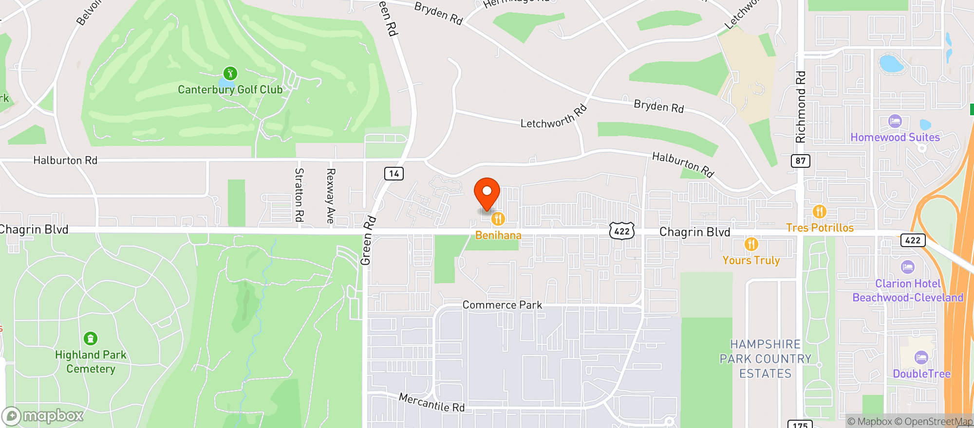 Map showing Benihana #1058