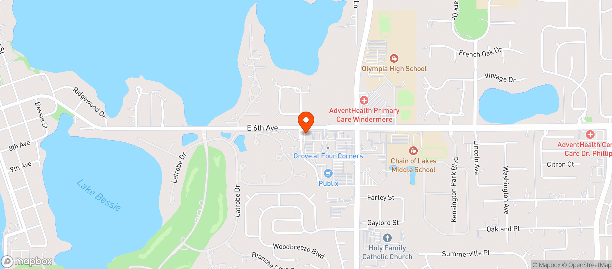 Map showing Walgreens