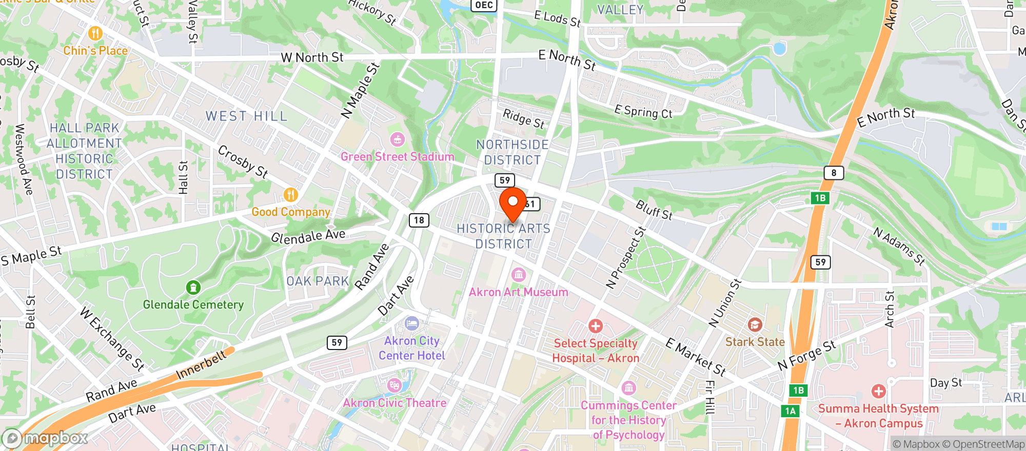 Map showing The Nightlight