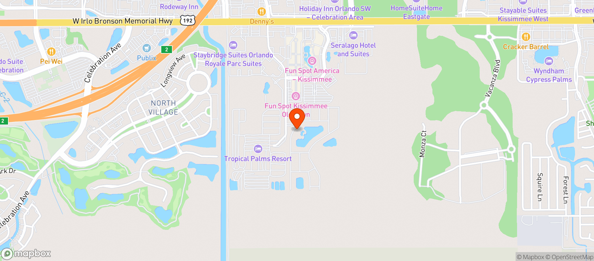 Map showing Regal Oaks Clc Resort
