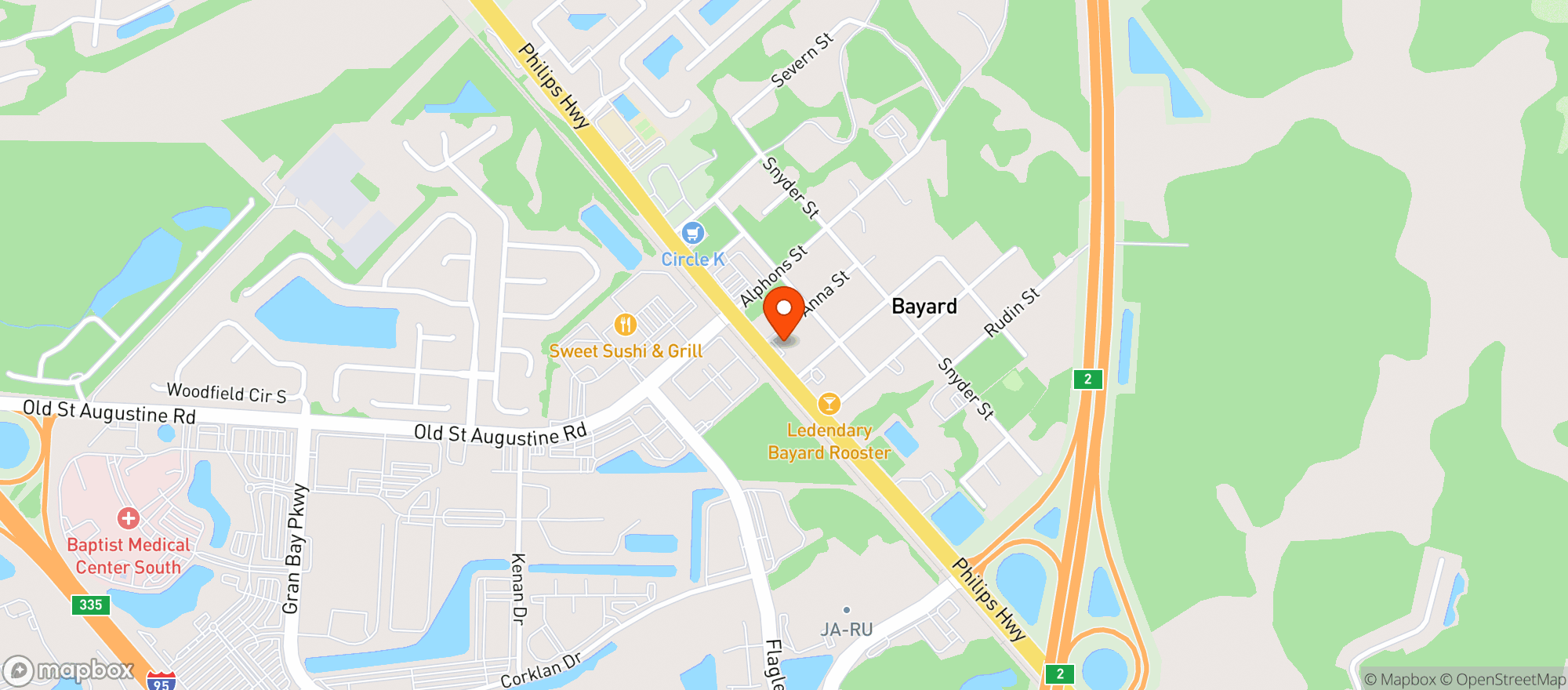 Map showing SmokeBucks 12569 Philips Hwy