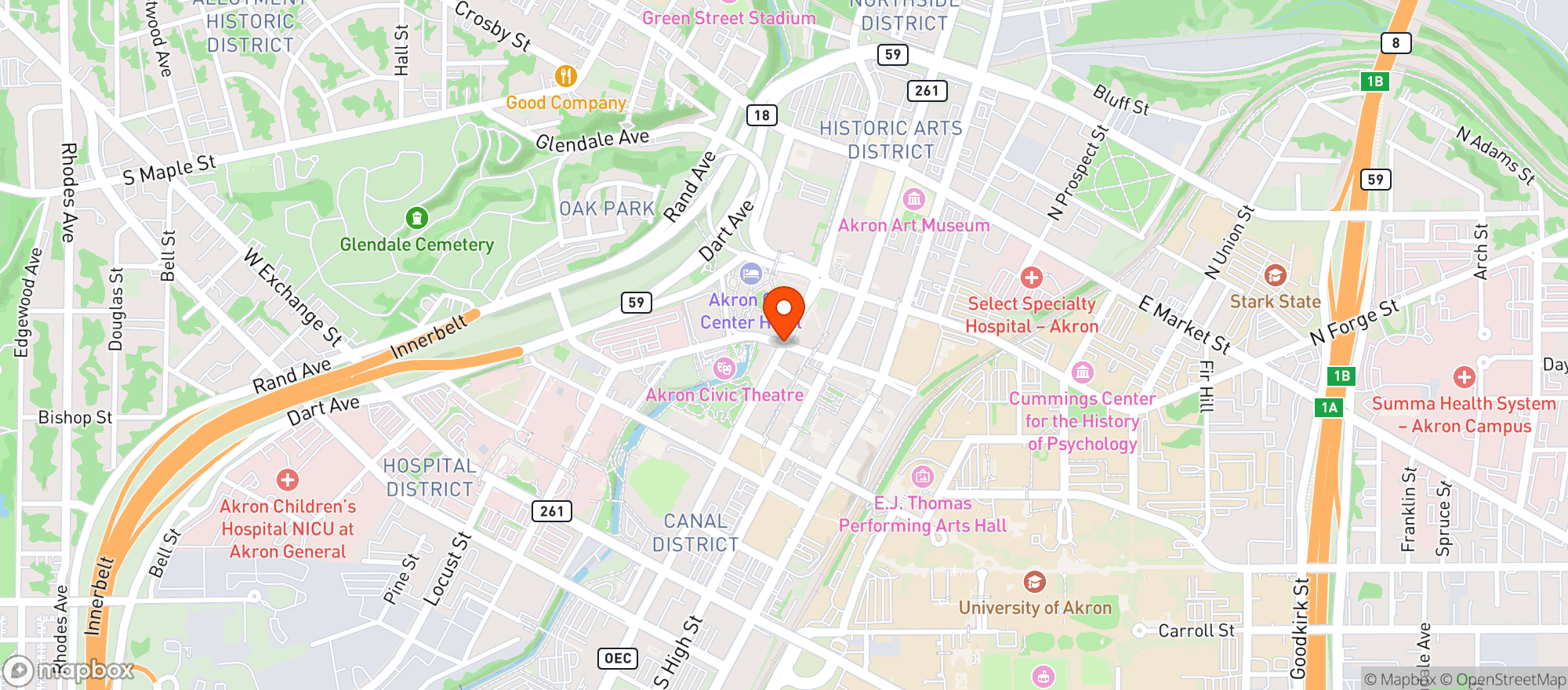 Map showing Mustard Seed - Akron